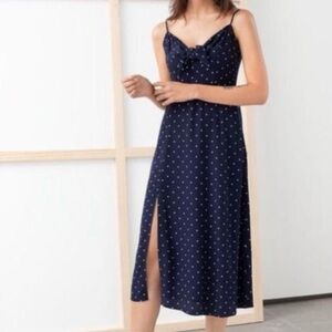 Navy Polka Dot Strappy Dress from & Other Stories Size 4